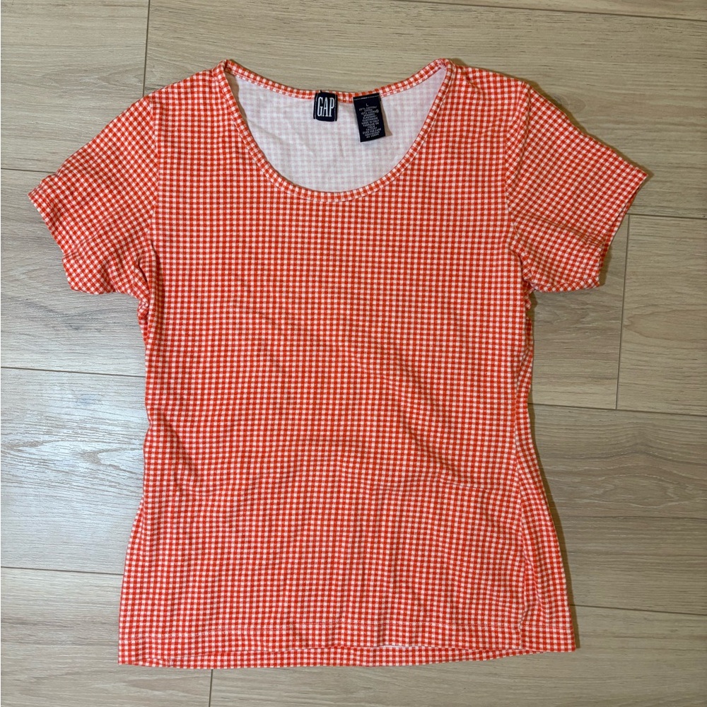 Vintage GAP Women's Checkered Short Sleeve Tee